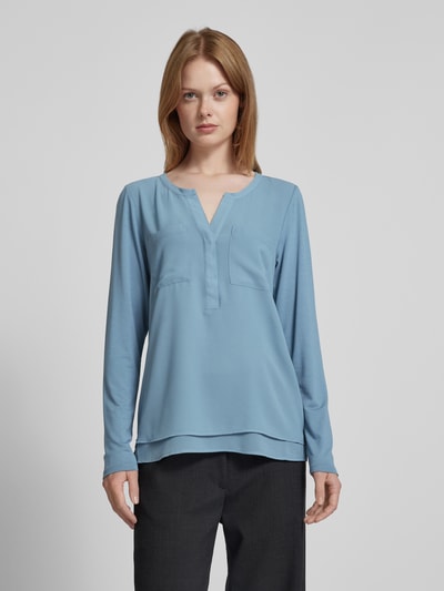 Milano Italy Regular fit blouse met tuniekkraag Lichtblauw - 4