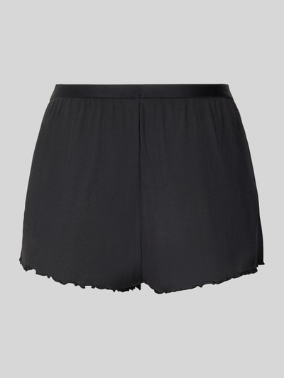 Produktfoto, schwarze Regular Fit Pyjama-Shorts aus Modal-Mix Modell 'HUGO HEART' von HUGO, glatte Textur, Damen Pyjama von HUGO