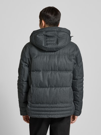 Tom Tailor Gewatteerd regular fit jack met afneembare capuchon Antraciet - 5
