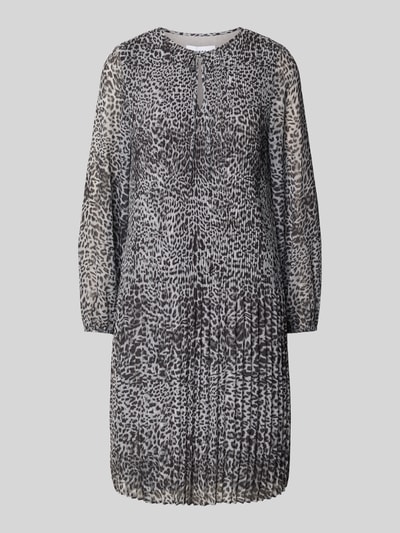 comma Knielanges Kleid mit Plisseefalten Black 2