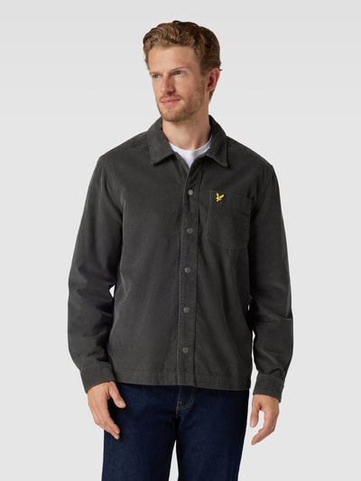 Lyle & Scott Hemdjacke mit Label-Detail Anthrazit 4