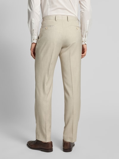 MCNEAL Regular Fit Bundfaltenhose mit Strukturmuster Beige 5