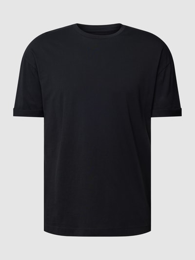 Drykorn T-Shirt mit geripptem Rundhalsausschnitt Modell 'THILO' Black 2