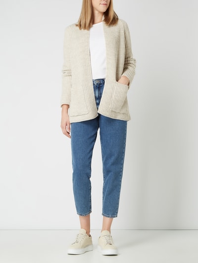 Drykorn Lange cardigan met alpaca, model 'Blommie' Beige gemêleerd - 1