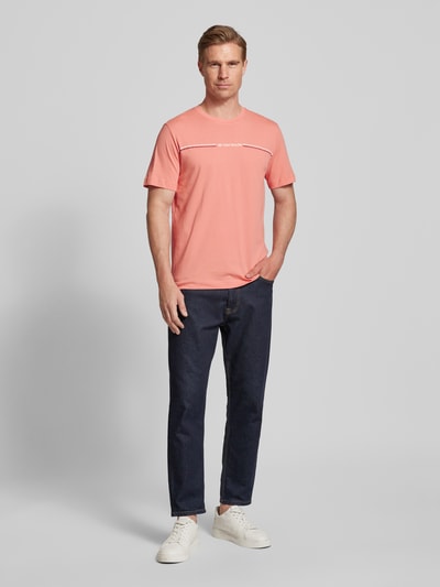 Tom Tailor Regular Fit T-Shirt aus reiner Baumwolle mit Label Print Koralle 1