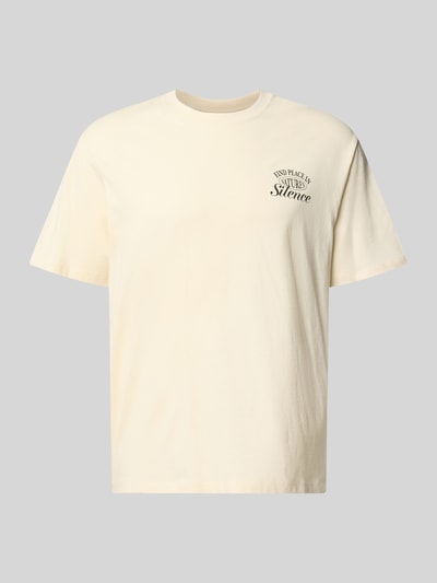 Productfoto, T-shirt met motiefprint model 'VINTAGE CARTOON' van Jack & Jones, puur katoen, regular fit, ronde hals, ruglengte maat M 69 cm, crèmekleur, zachte textuur