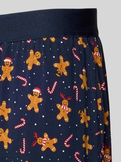 Christian Berg Men Pyjamabroek met elastische logoband Middenbruin - 2