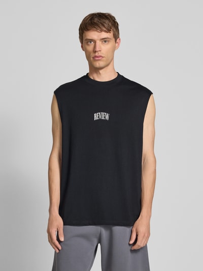 REVIEW Tanktop mit Label-Print Black 4
