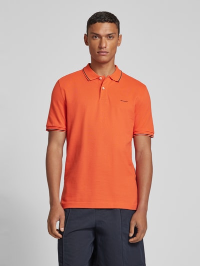 Gant Poloshirt met labelstitching, model 'TIPPING' Oranje - 4