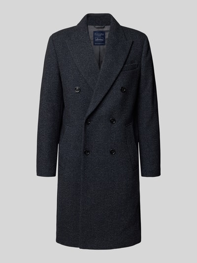 Christian Berg Men Regular fit lange jas met reverskraag en wol Antraciet - 2