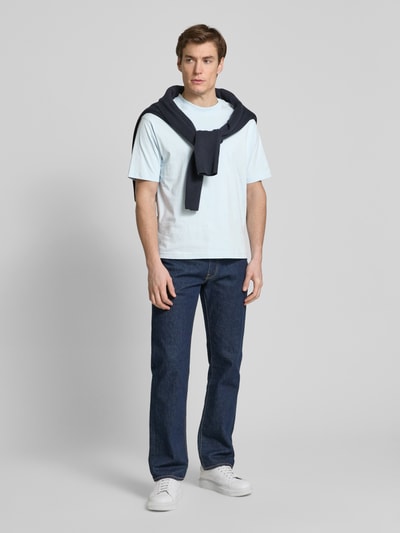 MCNEAL T-shirt met geribde ronde hals Lichtblauw - 1