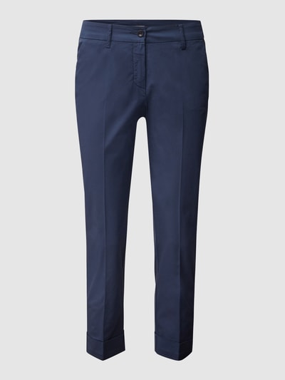 Raffaello Rossi Korte slim fit chino met stretch, model 'Dora' Marineblauw - 2