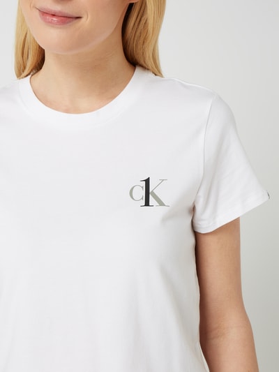 CK One T-shirt met labelprint Wit - 3