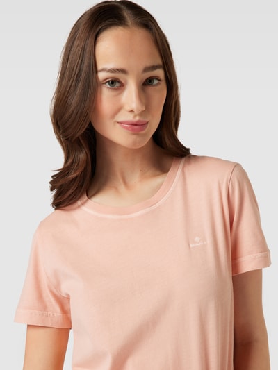 Gant T-Shirt mit Label-Stitching Modell 'Sunfaded' Apricot 3