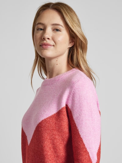 Vero Moda Strickpullover mit Rundhalsausschnitt Pink 3