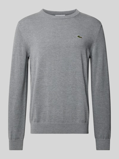 Lacoste Gebreide pullover met logopatch Lichtgrijs gemêleerd - 1