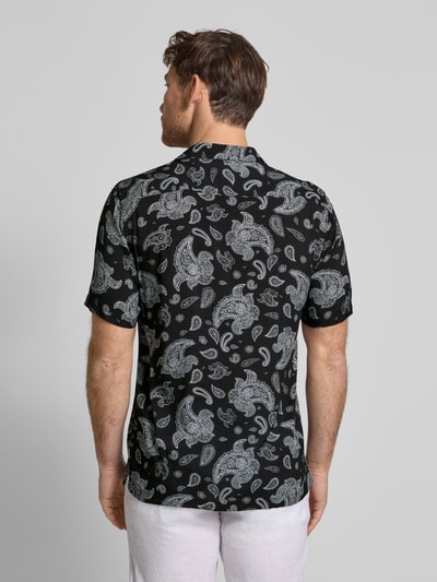 Lindbergh Relaxed fit vrijetijdsoverhemd met reverskraag Zwart - 5