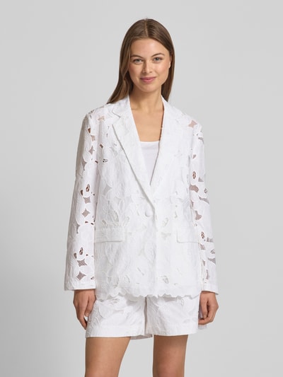 BOSS Blazer met kant, model 'Jonara' Wit - 4