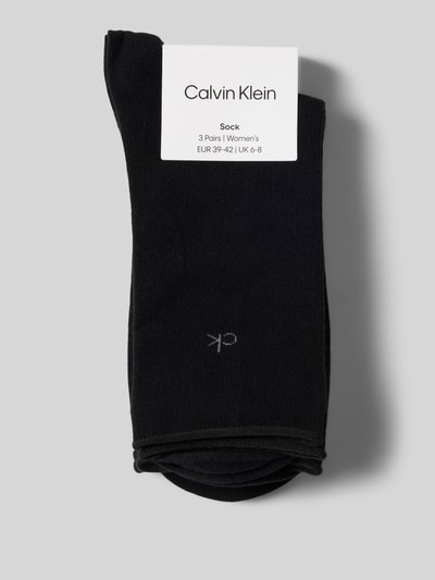 CK Calvin Klein Socken mit Logo-Stitching im 3er-Pack Black 3