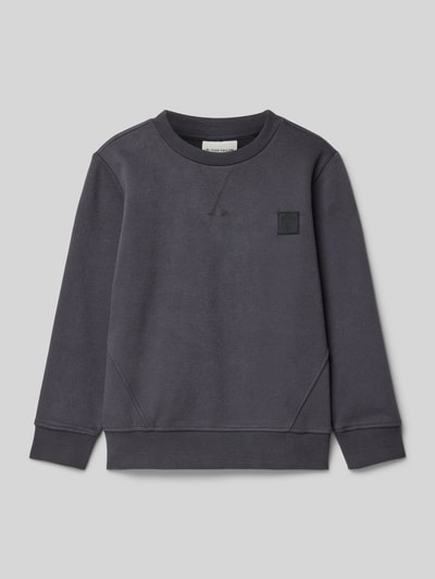 Tom Tailor Regular fit sweatshirt van katoenmix met motiefpatch Grafiet - 1