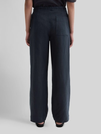 Marc O'Polo Straight Fit Leinenhose aus reinem Leinen Marine 5