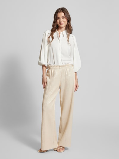 SEDUCTIVE Wide Leg Stoffhose mit Strukturmuster Offwhite 1