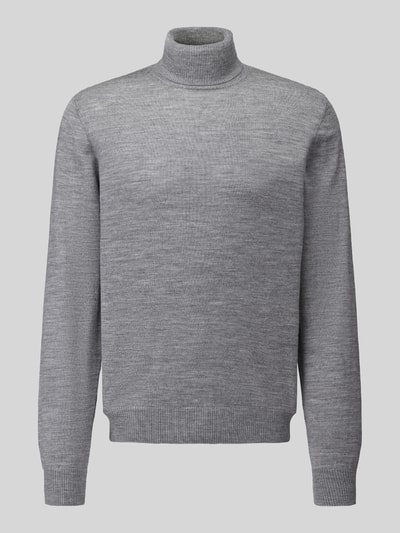 Jake*s Studio Men Regular Fit Rollkragenpullover aus reiner Wolle Hellgrau Melange 2