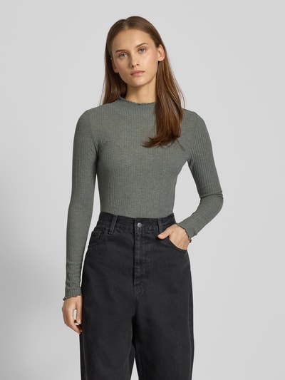 Only Slim Fit Langarmshirt mit Viskose-Anteil Modell 'LEMMA' Stein 4