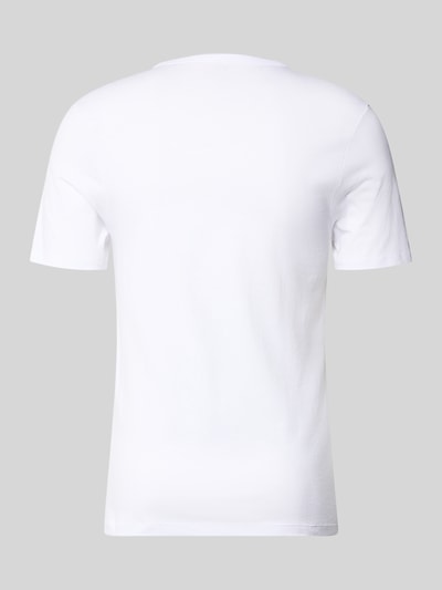 Productfoto, wit t-shirt met korte mouwen van puur katoen, recht model, t-shirt met v-hals in set van 3, model 'Classic' van BOSS, labelstitching