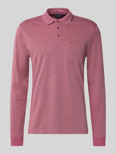Christian Berg Men Regular fit poloshirt in design met lange mouwen Rosé - 2