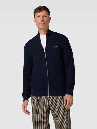 Gant Strickjacke mit Zweiwege-Reißverschluss Marine 4