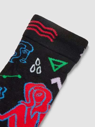 Happy Socks Sokken met all-over motief, model 'Virgo' Zwart - 2