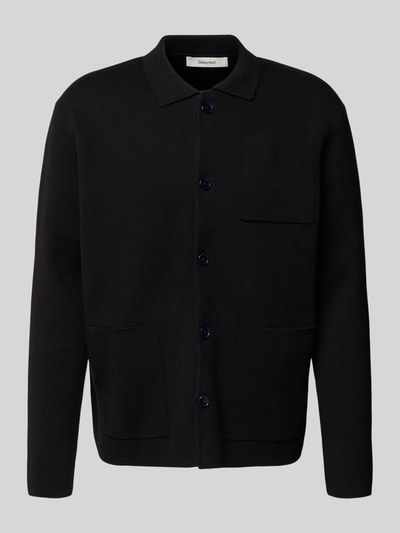 SELECTED HOMME Relaxed fit gebreid jack van katoenmix, model 'MIKE' Zwart - 2