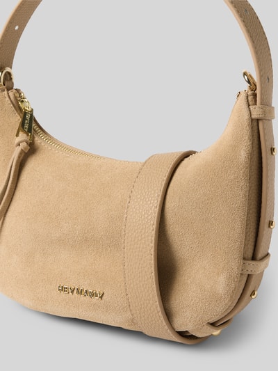 Hey Marly Lederhandtasche mit Label-Applikation Modell 'Lifetime Sister' Sand 3