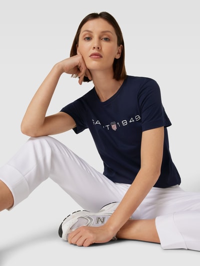 GANT T-Shirt mit Label-Print Marine 3