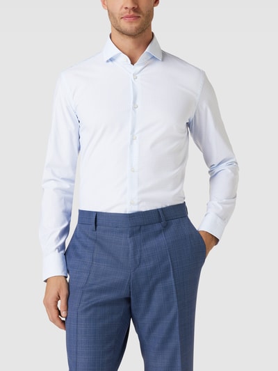 BOSS Slim Fit Slim fit zakelijk overhemd met all-over motief, model 'Hank' Bleu - 4