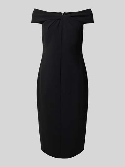 Lauren Ralph Lauren Knielange cocktailjurk met knoopdetail, model 'TAKOTA' Zwart - 2