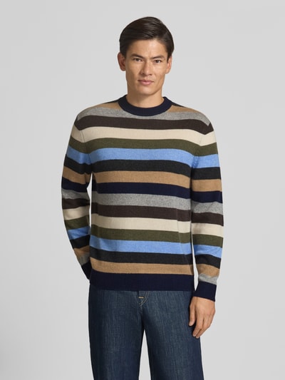 Christian Berg Men Regular Fit Pullover aus reinem Kaschmir Marine 4