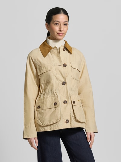 Barbour regular fit functioneel jack van katoenmix model 'CROTON' Beige - 4