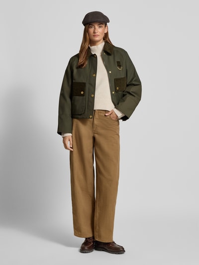 Barbour Relaxed Fit Jacke aus Baumwoll-Mix mit Cordkragen Modell 'PHOEBE' Oliv 1