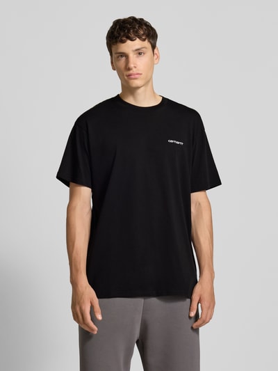 Carhartt Work In Progress T-Shirt mit Label-Stitching Black 4