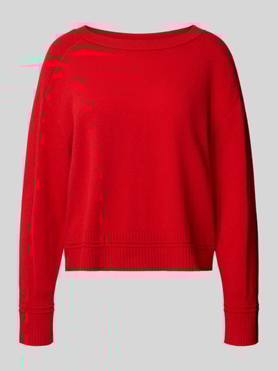 Marc Cain Wollpullover aus Schurwoll-Kaschmir-Mix mit U-Boot-Ausschnitt Rot 2