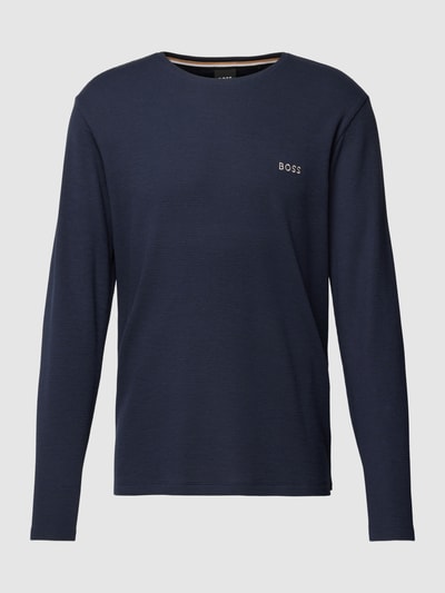 BOSS Longsleeve mit Logo-Stitching Dunkelblau 2