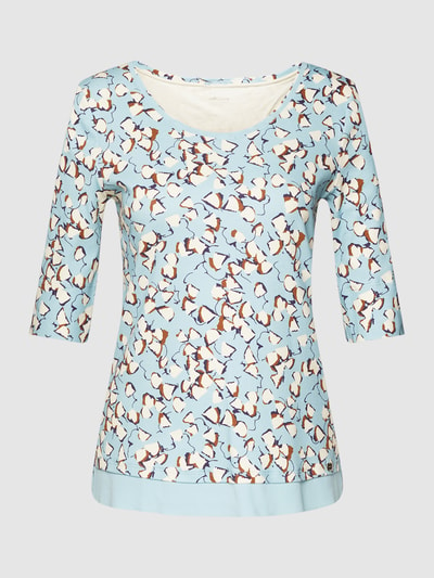 Marc Cain T-shirt met all-over motief Bleu - 2