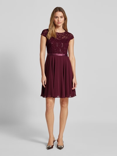 Jake*s Cocktail Cocktailkleid mit Häkelspitze Bordeaux 4