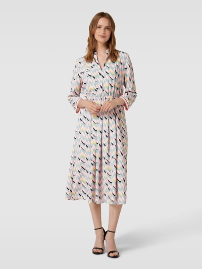 Marc Cain Midi-jurk met all-over motief Petrol - 4