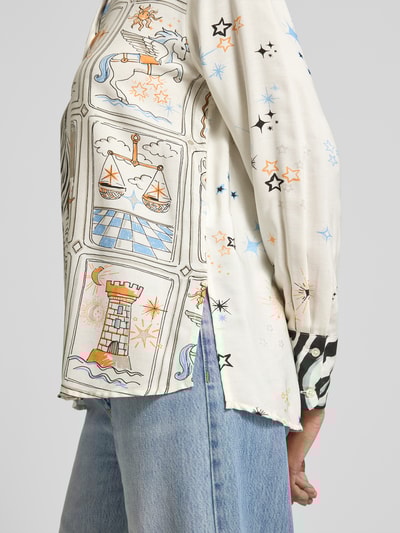 Emily Van den Bergh Regular Fit Bluse mit Manschetten Beige 3