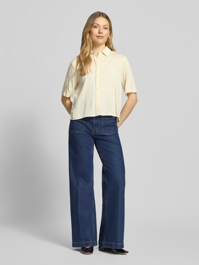 Jake*s Studio Woman Korte mouwblouse van viscose met 1/2-mouw Ecru - 1