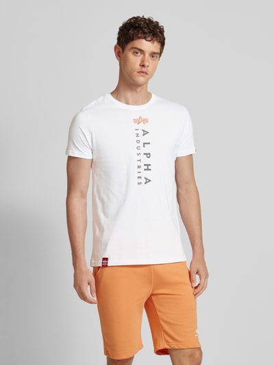 Alpha Industries T-Shirt mit Label-Print Weiss 4