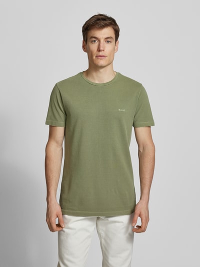 Gant T-Shirt mit Label-Stitching Schilf 4